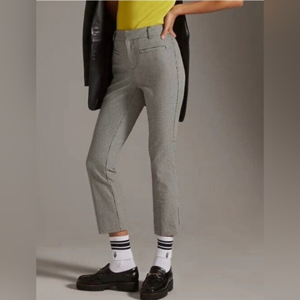 Anthropologie The Essential Collection Pant Kick Flare Houndstooth Size 12